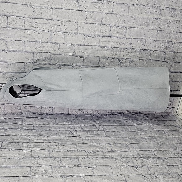 SOLITAIRE Baby Blue Faux Suede Kimono Style Dress Size Medium - Picture 4 of 9